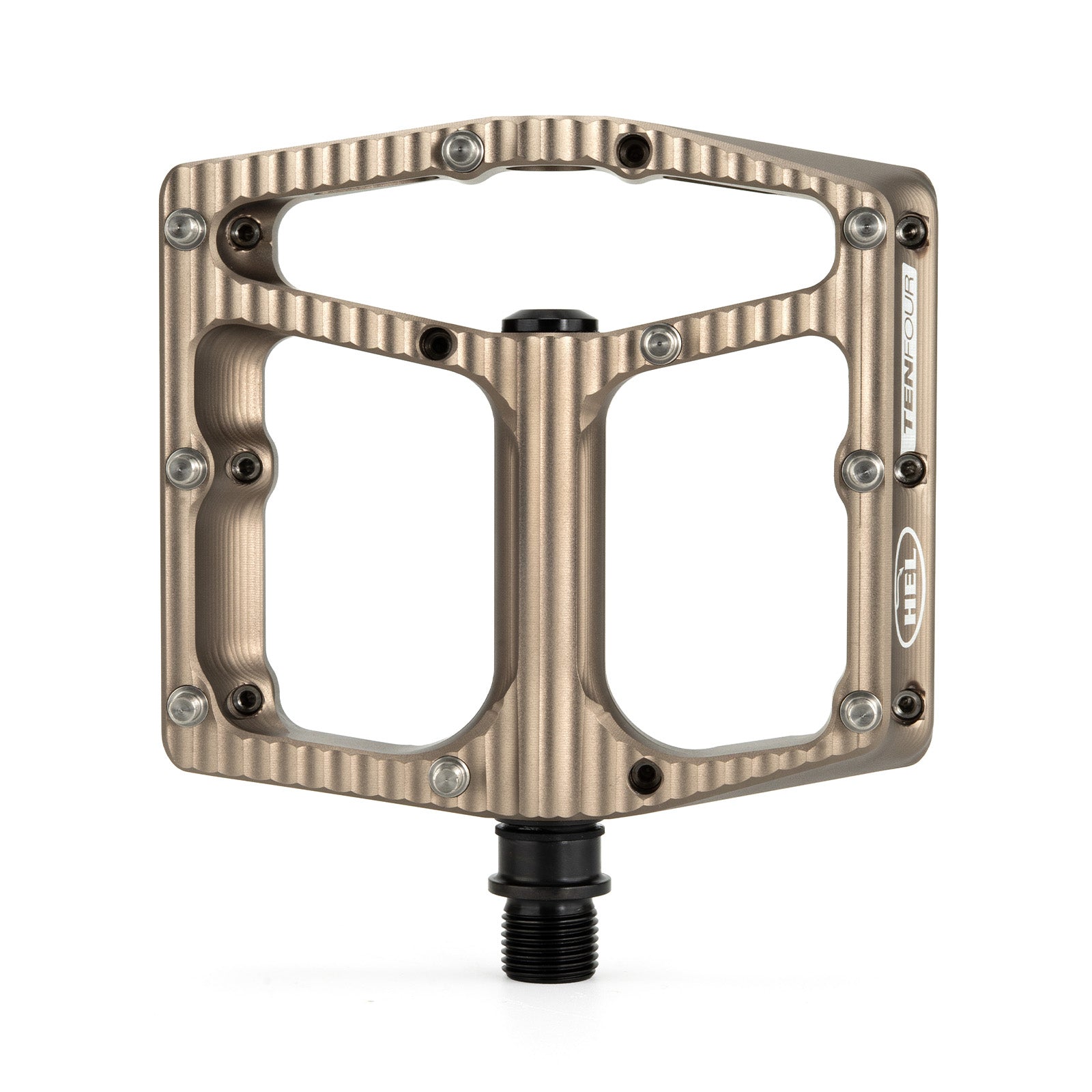 mtb pedale bronze HEL x Carder TenFour Billet Flat Pedals