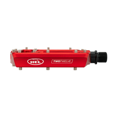 HEL x Carder TwoTwelve Billet Flat Pedals - Helfire Red