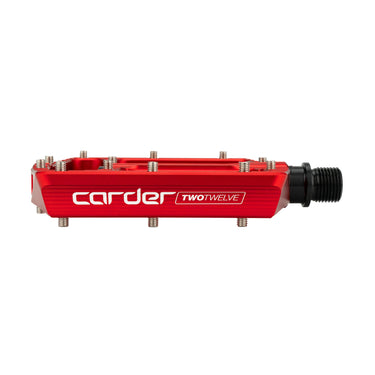 HEL x Carder TwoTwelve Billet Flat Pedals - Helfire Red
