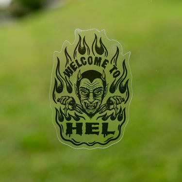 HEL MTB 'Welcome to HEL' Sticker - Black/Transparent