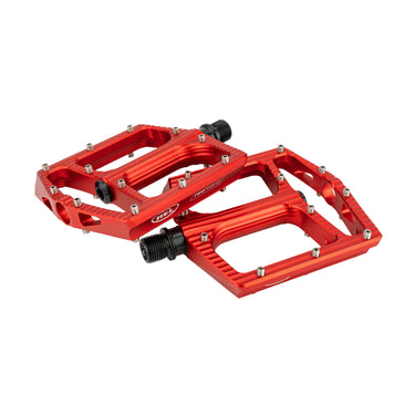 HEL x Carder TwoTwelve Billet Flat Pedals - Helfire Red