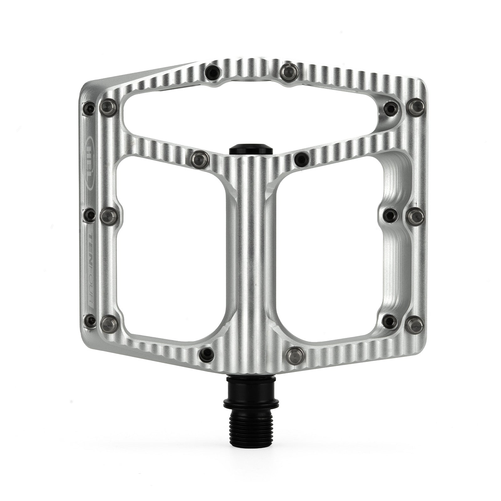Pedalfer Examples HEL x Carder TenFour Billet Flat Pedals - Hyper Silver – HEL Mountain Bike